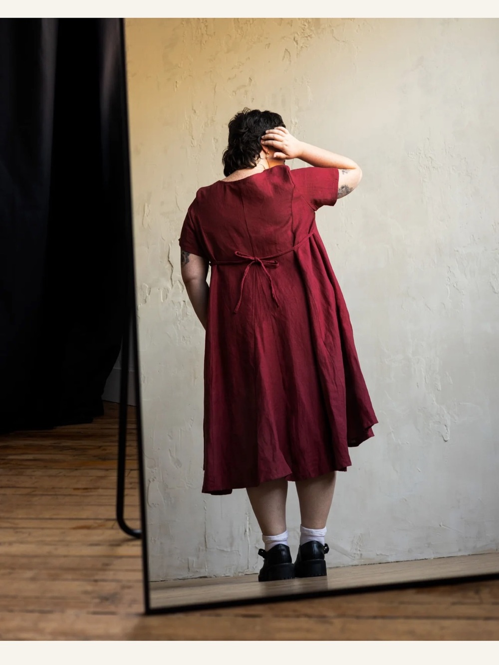 Lights of All Linen Women’s Brown Linen A-Line Dress - Picture 8 of 9